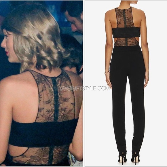 Noam Hanoch Nikka Bandeau Lace Cut Out Jumpsuit Black ASO Taylor Swift Sz 2 - Picture 2 of 16